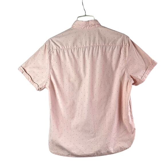 Cactus Man Ricki Singh Men Large Slim Fit Pink Blue Polka Dot Button Front Top - Picture 3 of 6